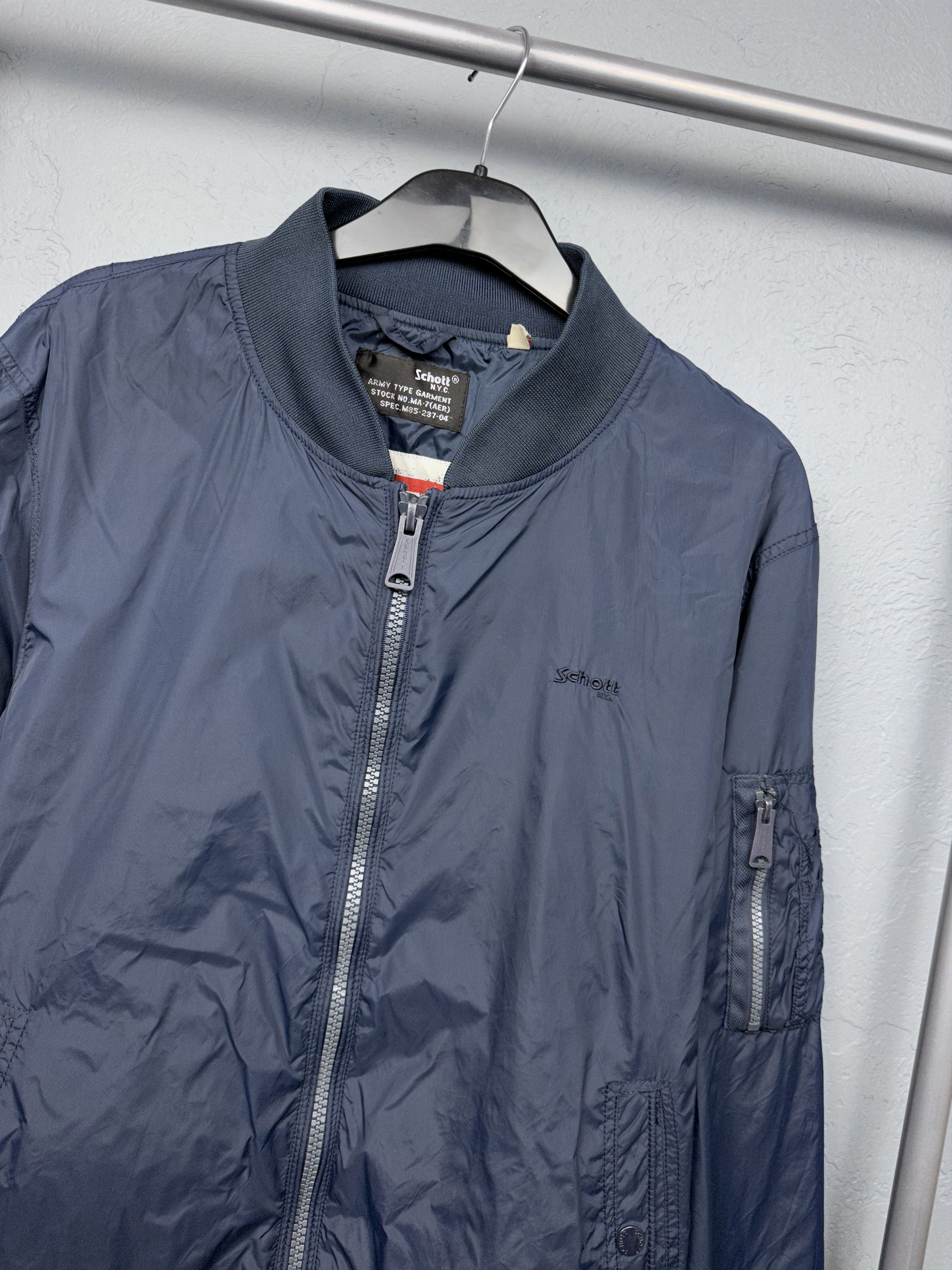 Schott Schott NYC Vintage Mens Nylon Bomber Jacket Size US XXL / EU 58 / 5 - 5 Thumbnail