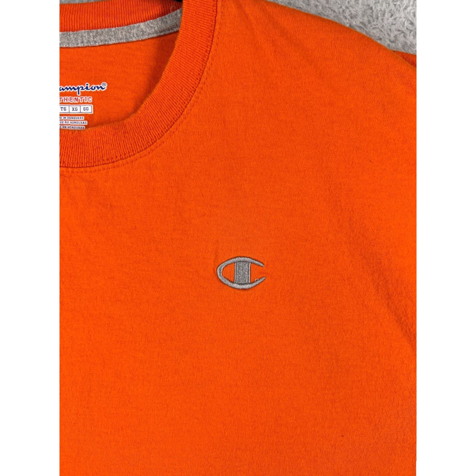 Champion Champion Shirt Men XL Orange Embroidered Logo Short Sleeve Cotton T-Shirt Size US XL / EU 56 / 4 - 3 Thumbnail