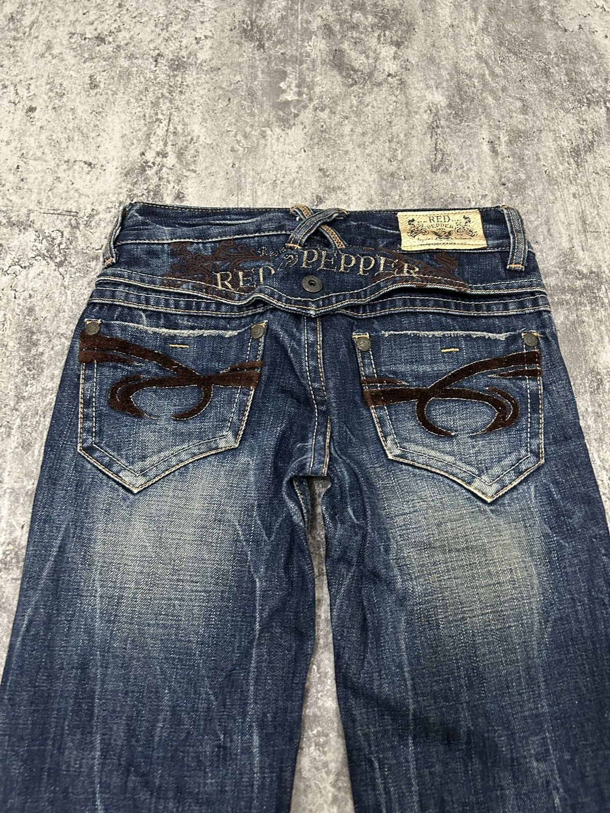 If Six Was Nine × Le Grande Bleu (L.G.B.) × Tornado Mart Red Pepper Gold Label Acid Wash Flare Jeans Size US 28 / EU 44 - 6 Thumbnail