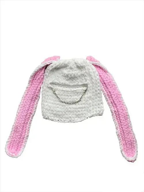 Handmade Handmade Knitted Balaclava Ski Mask Bunny Rabbit Style Size ONE SIZE - 3 Thumbnail
