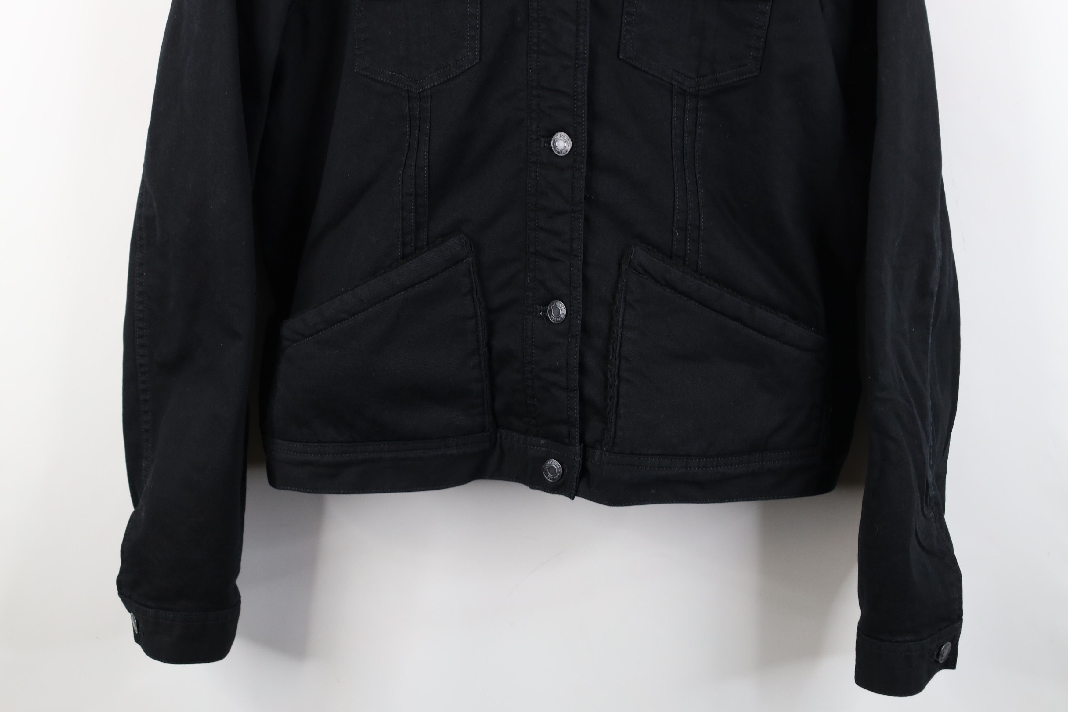 Gap Vintage Y2K Gap Fleece Lined Denim Trucker Jacket Black Size XL / US 12-14 / IT 48-50 - 3 Thumbnail