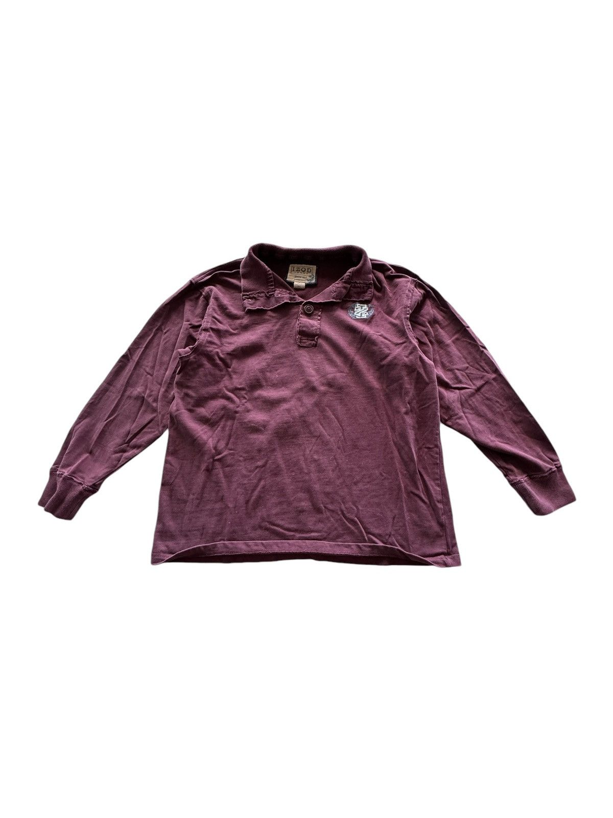 Izod Retro Izod Jeans Burgundy Long Sleeve Embroidered Polo Shirt Size L / US 10 / IT 46 - 1 Thumbnail