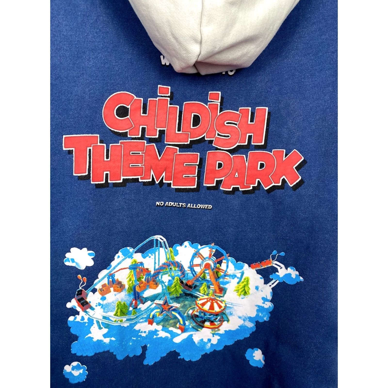 Vintage Childish Hoodie Main Selling Point Shirt Adult M Blue Graphic Print Oversized 90s Theme Park Style Mens Size US M / EU 48-50 / 2 - 3 Thumbnail