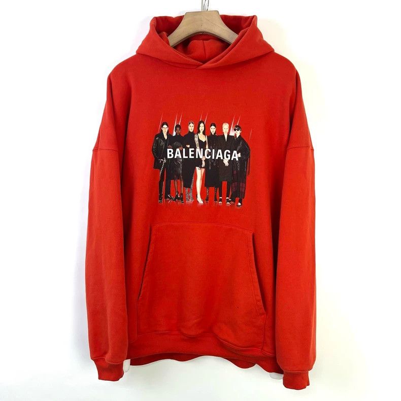 Balenciaga Balenciaga S size orange-red band logo hoodie Size US S / EU 44-46 / 1 - 2 Thumbnail