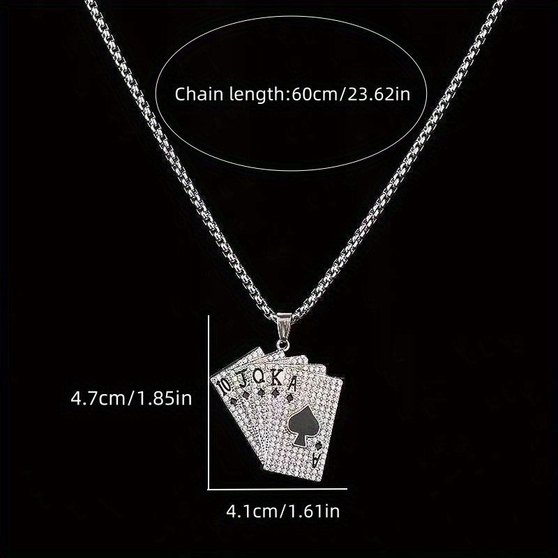 Jewelry Hip-Hop Poker Pendant Necklace Size ONE SIZE - 5 Thumbnail