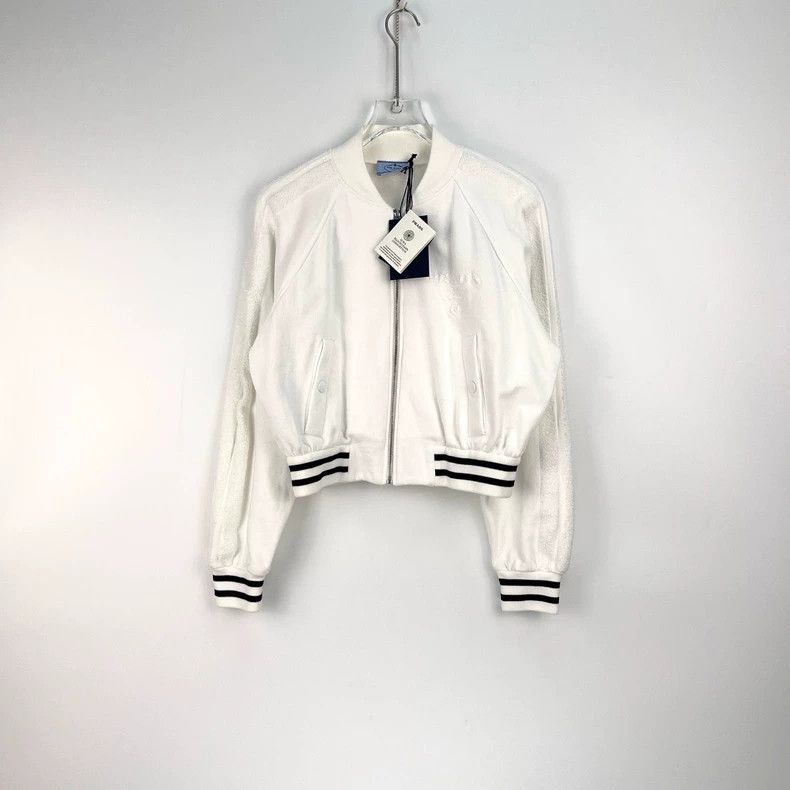 Prada Prada White classic logo cardigan baseball suit jacket 2502 Size US M / EU 48-50 / 2 - 3 Thumbnail