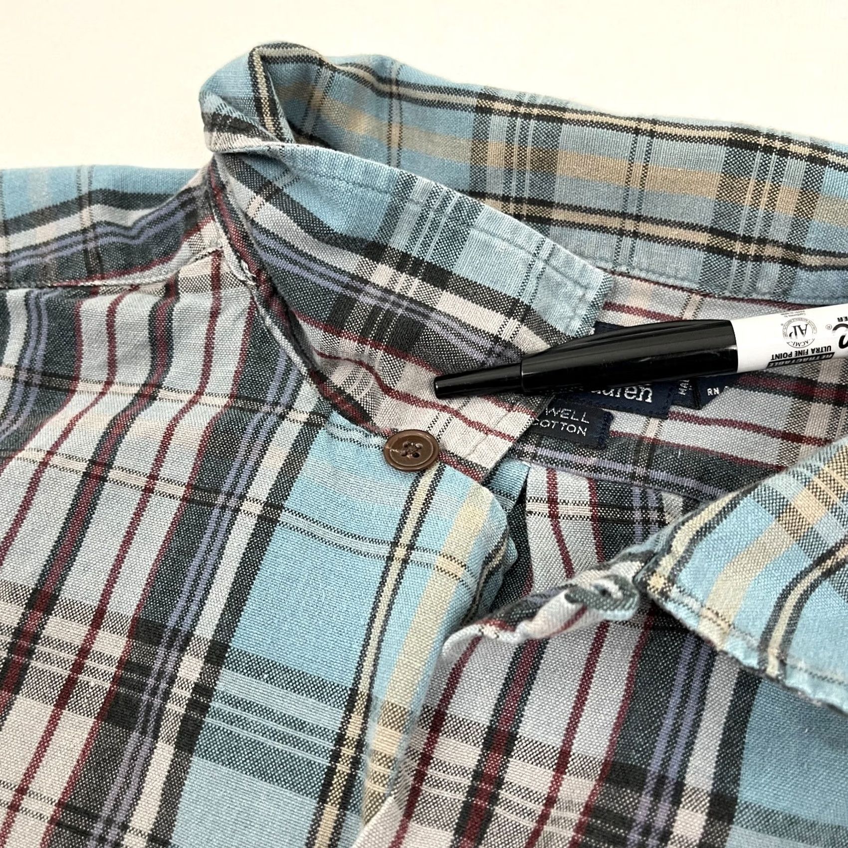 Polo Ralph Lauren VTG Polo Ralph Lauren Caldwell Shirt Mens 2XL Blue Plaid Button Up Collar Shirt Polo Ralph Lauren Size US XXL / EU 58 / 5 - 5 Thumbnail