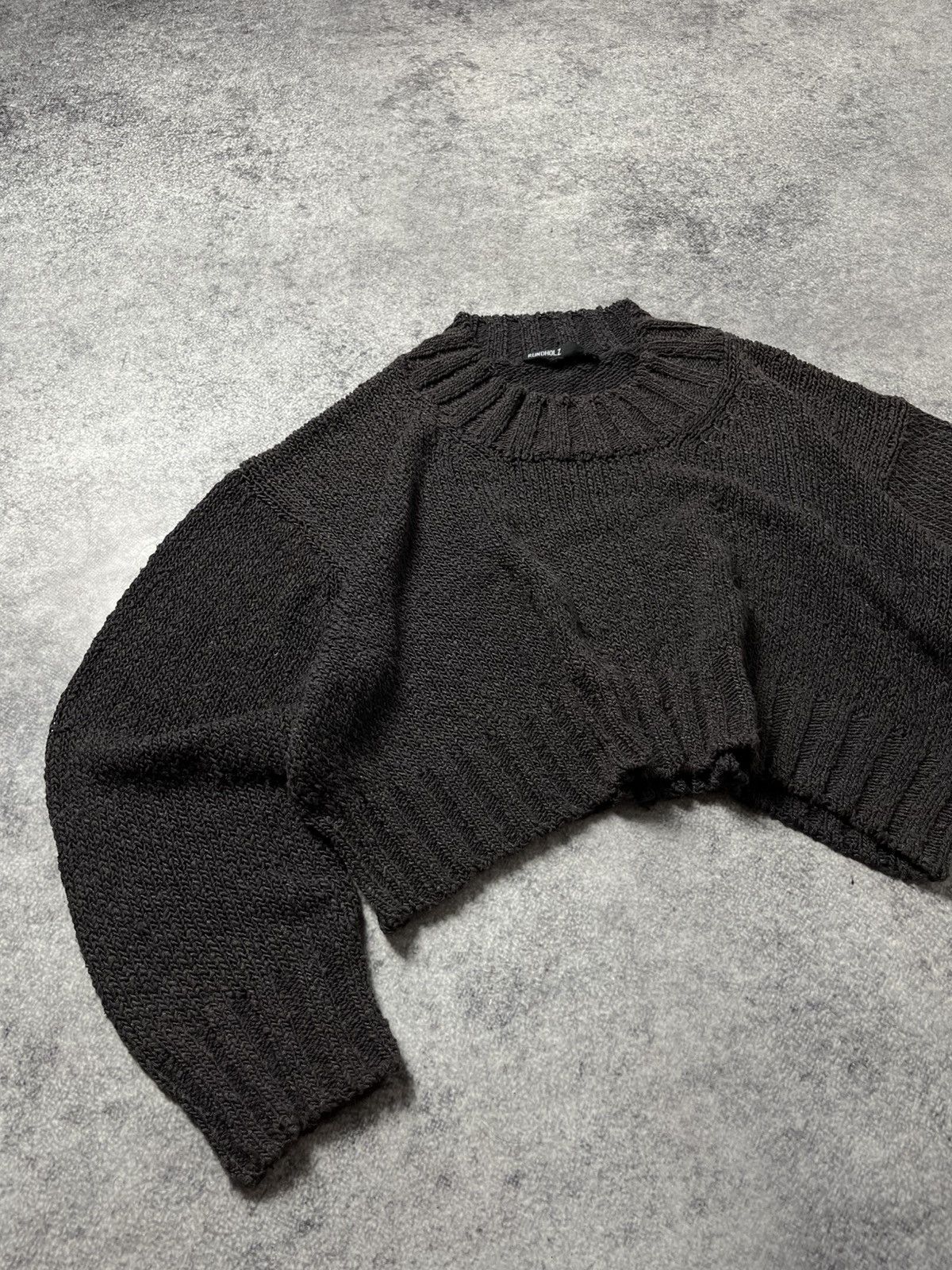 Rundholz 🔥90'S RUNHOLZ BLACK LABEL GOTHIC CROPPED KNIT SWEATER Size S / US 4 / IT 40 - 6 Thumbnail