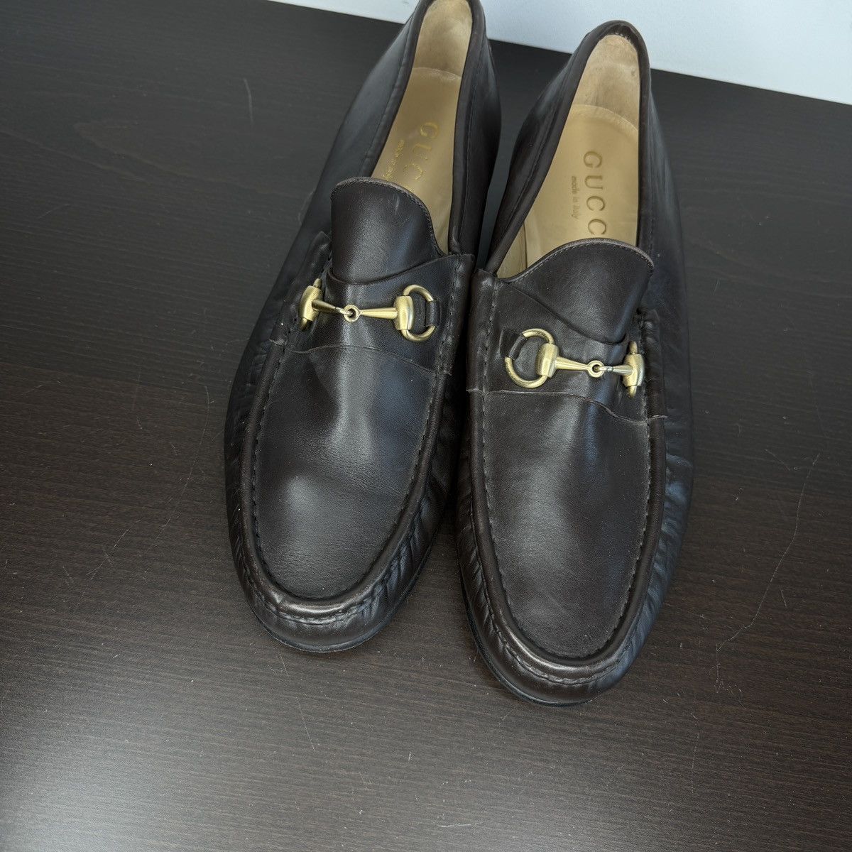 Gucci NEW GUCCI Jordaan Loafers Formal Shoes Leather Brown Size US 11.5 / EU 44-45 - 8 Thumbnail