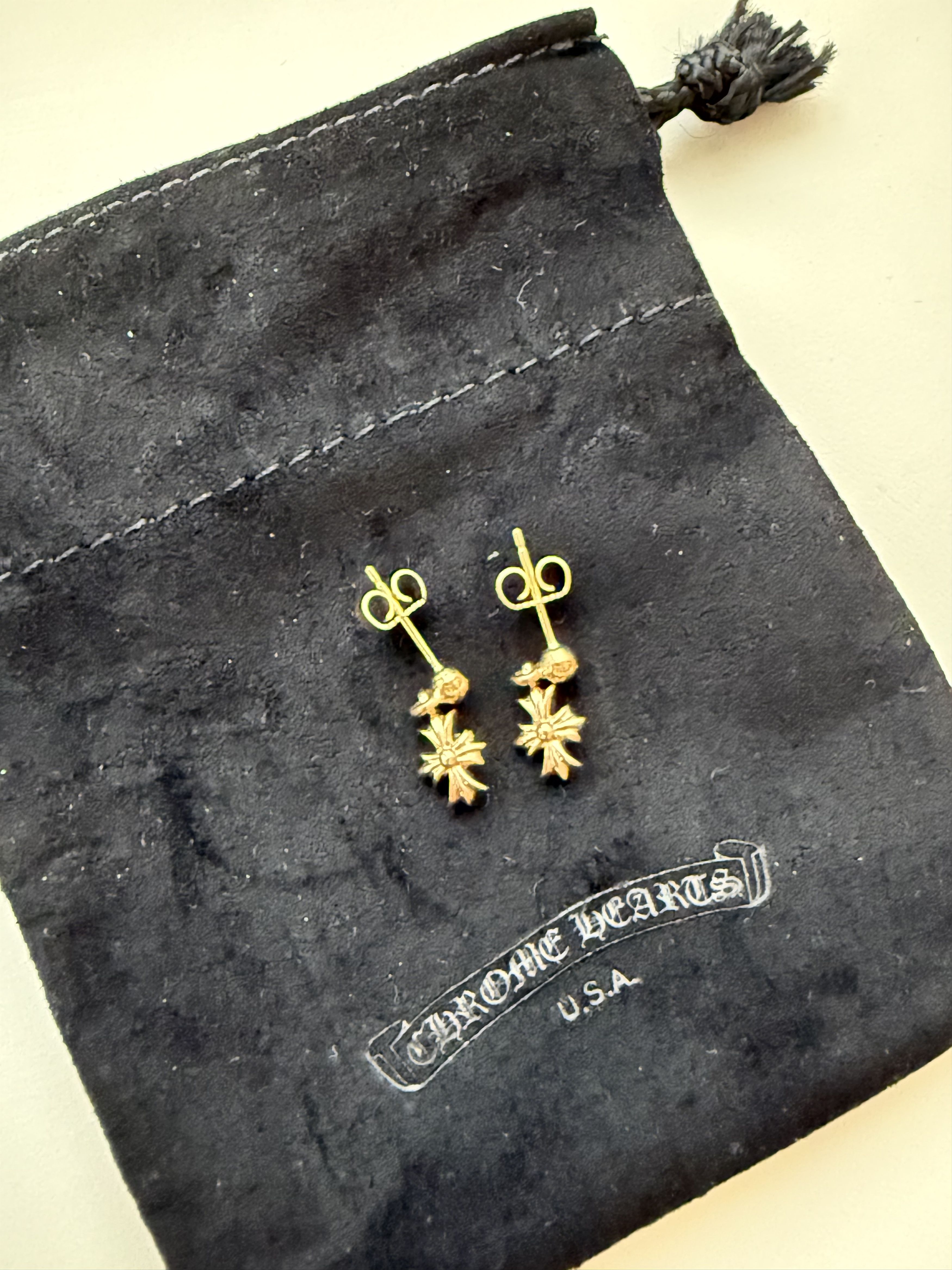 Chrome Hearts Chrome Hearts 22K Tiny E earrings pair Size ONE SIZE - 3 Thumbnail
