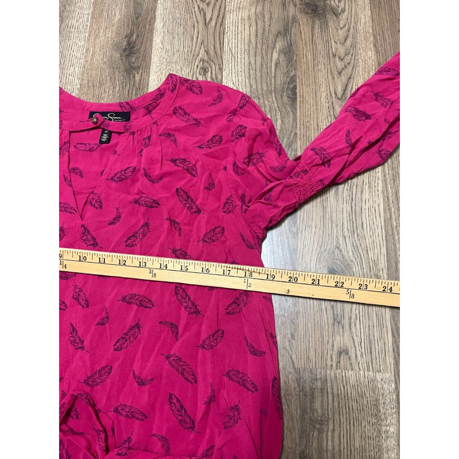 Jessica Simpson Jessica Simpson Dress Women's Small Pink Black Feathers Long Sleeve A-Line Casual Modern - Mens? Size S / US 4 / IT 40 - 5 Thumbnail