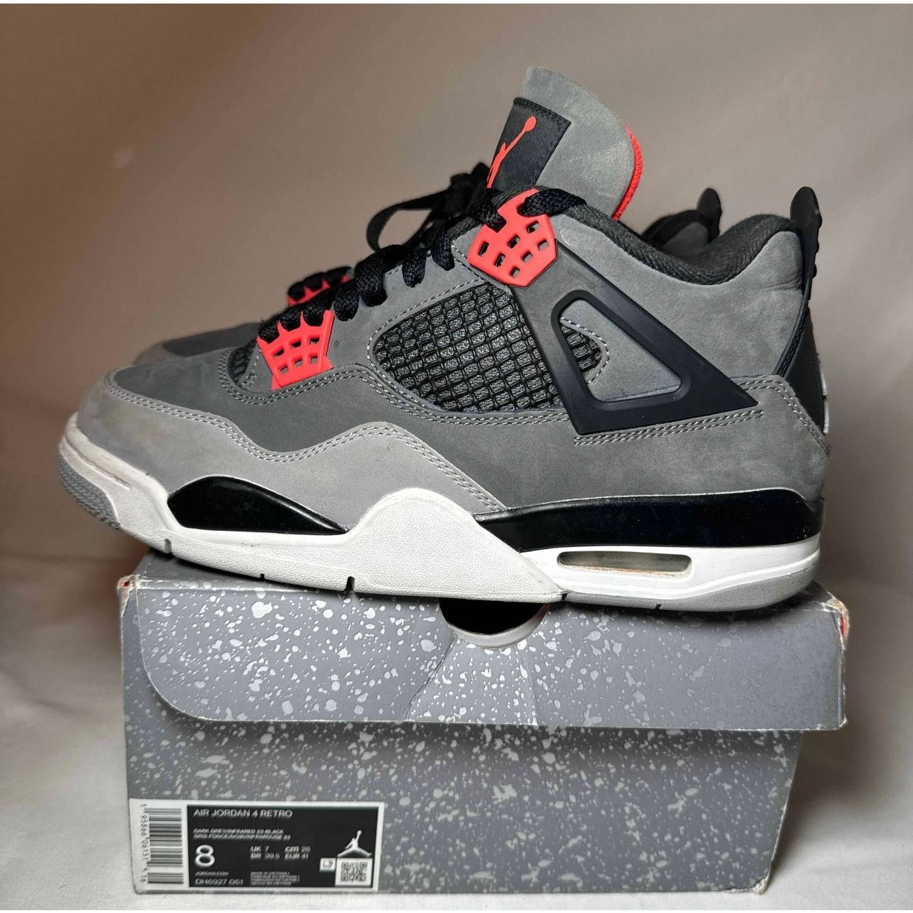 Jordan Brand × Nike Size 8 - Nike Air Jordan 4 Retro Infrared Men's Shoes Size US 8 / EU 41 - 8 Thumbnail