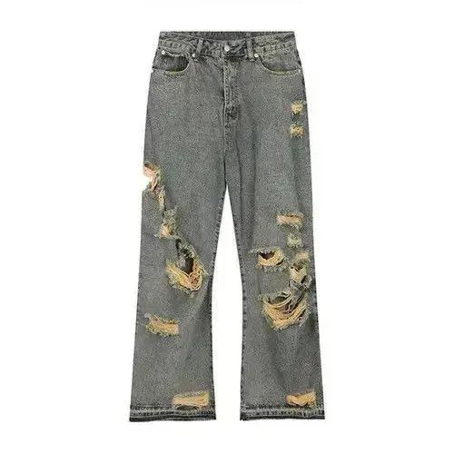 Japanese Brand Straight Hole Baggy Denim Size US 32 / EU 48 - 3 Thumbnail