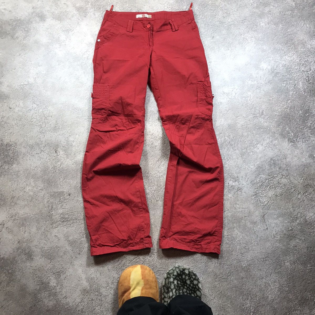 Japanese Brand vintage cargo pants flared low rise japan casual y2k 90s Size 29" - 2 Thumbnail