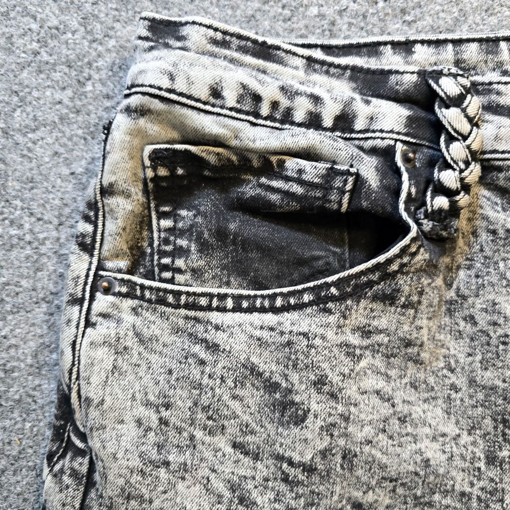 AQUA Aqua Jeans Womens Jeans Gray Acid Wash Barrel Leg Baggy Ankle 31 Regular Size 24" / US 00 / IT 34 - 3 Thumbnail