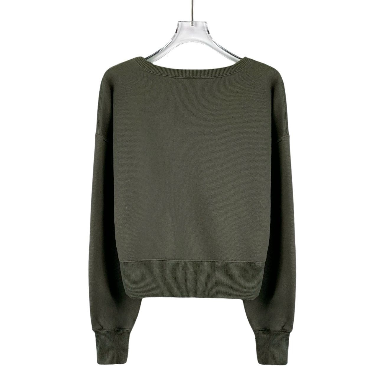 Celine Celine Paris Dark Green Cotton Round-Neck Long-Sleeve Sweats Size L / US 10 / IT 46 - 8 Thumbnail