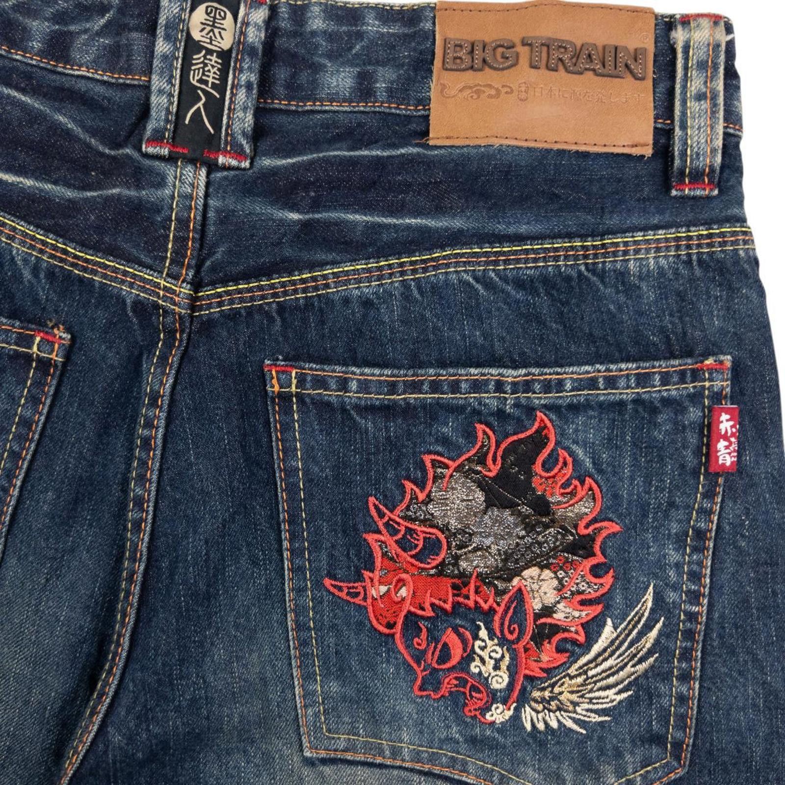 Other Vintage Big Train Embroidered Devils Japanese Jeans Size W31 Size US 31 - 7 Thumbnail