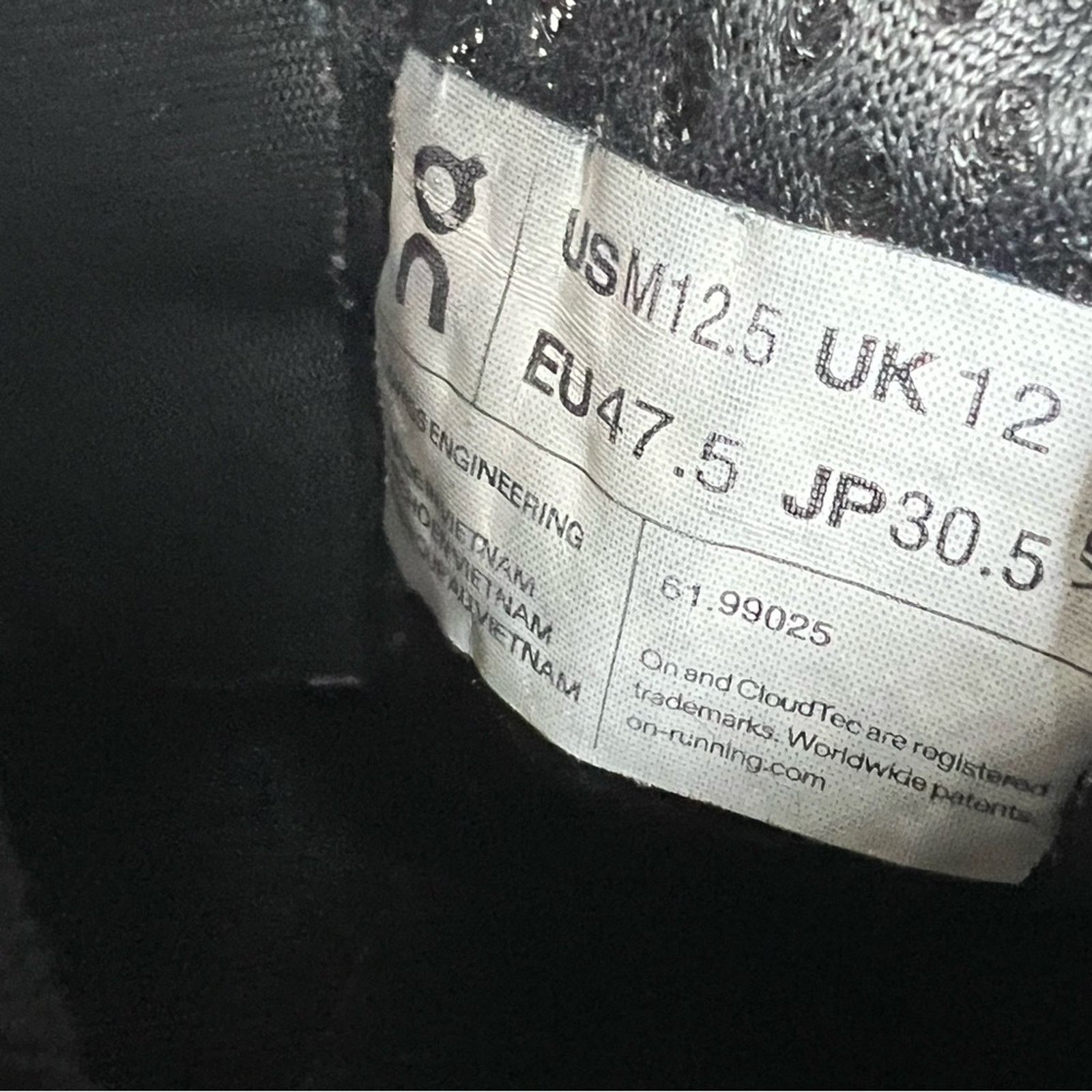 On On Cloud Monster Shoes Mens 12.5 Black Running Sneakers Size US 12.5 / EU 45-46 - 10 Thumbnail