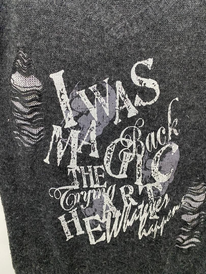 Japanese Brand Distressed Knit Top Cornflake V Neck Punk Style T-Shirt Size M / US 6-8 / IT 42-44 - 4 Thumbnail