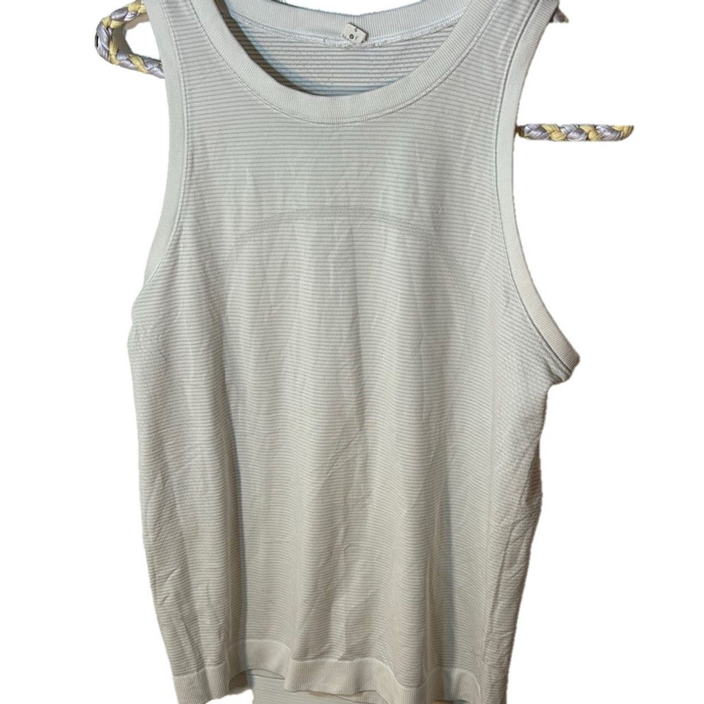 Lululemon Lululemon White striped Sleeveless activewear Top size 6 Size M / US 6-8 / IT 42-44 - 1 Thumbnail