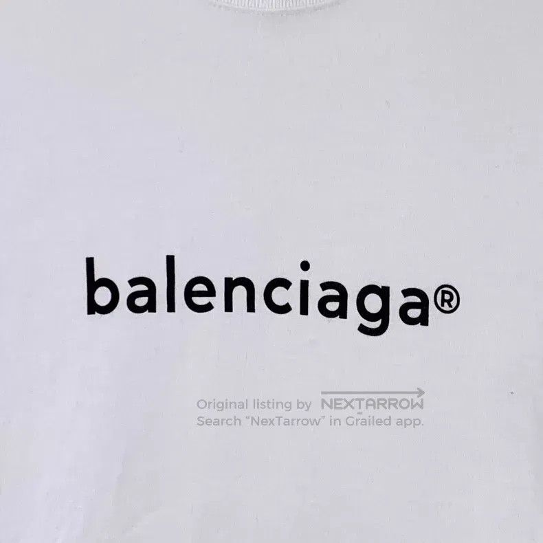 Balenciaga Balenciaga White Logo Letter Printed Cotton Crew Neck Shor Size US XS / EU 42 / 0 - 4 Thumbnail