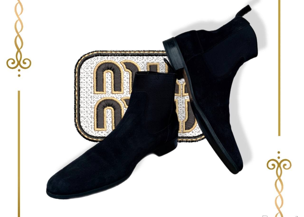 Miu Miu Miu Miu Black Suede Leather Almond Toe Men's Chelsea Boots Size US 10 / EU 43 - 5 Thumbnail