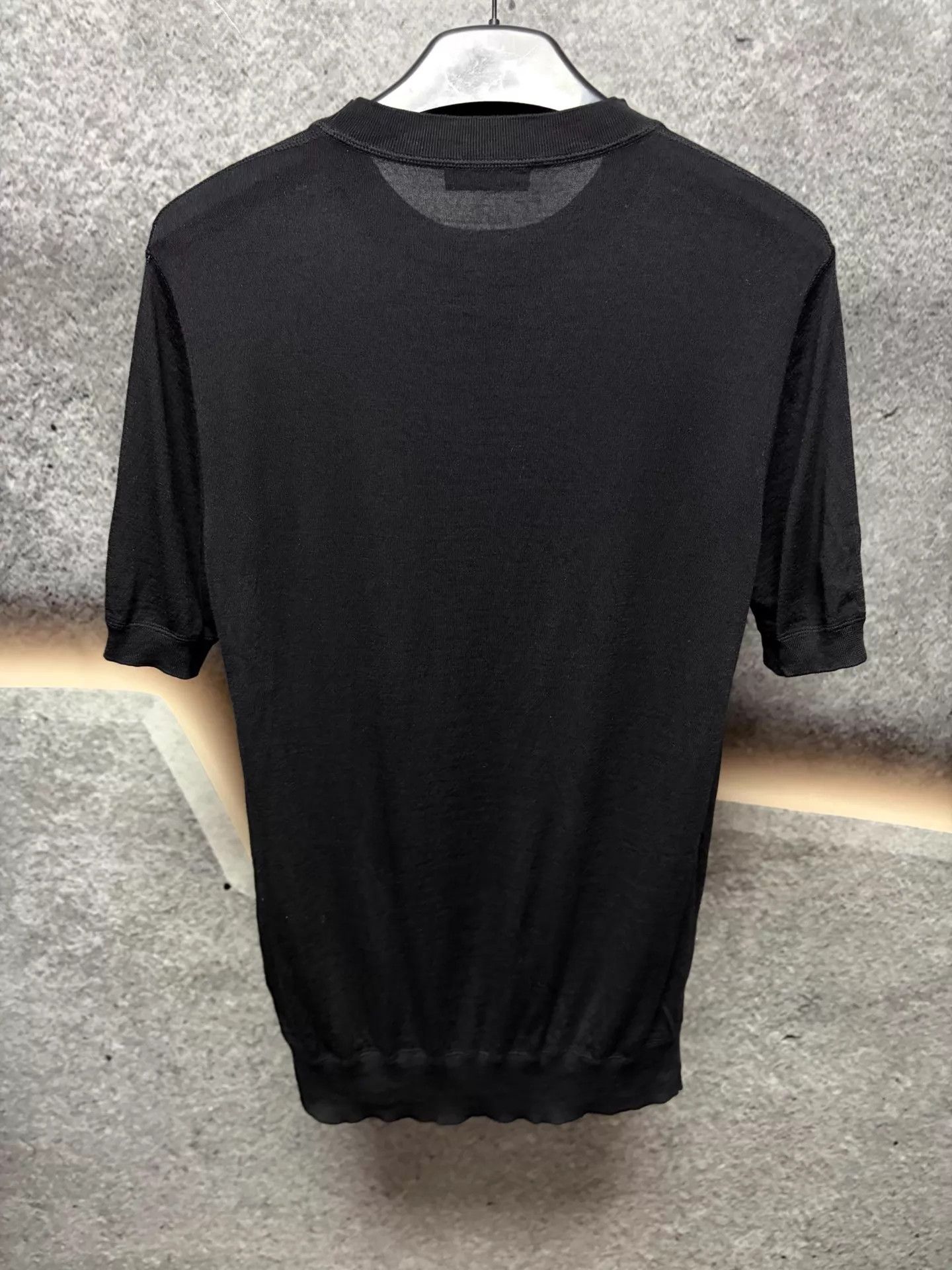 Prada Prada Men's Wool Knit Short Sleeve Black 50 Size US M / EU 48-50 / 2 - 2 Thumbnail