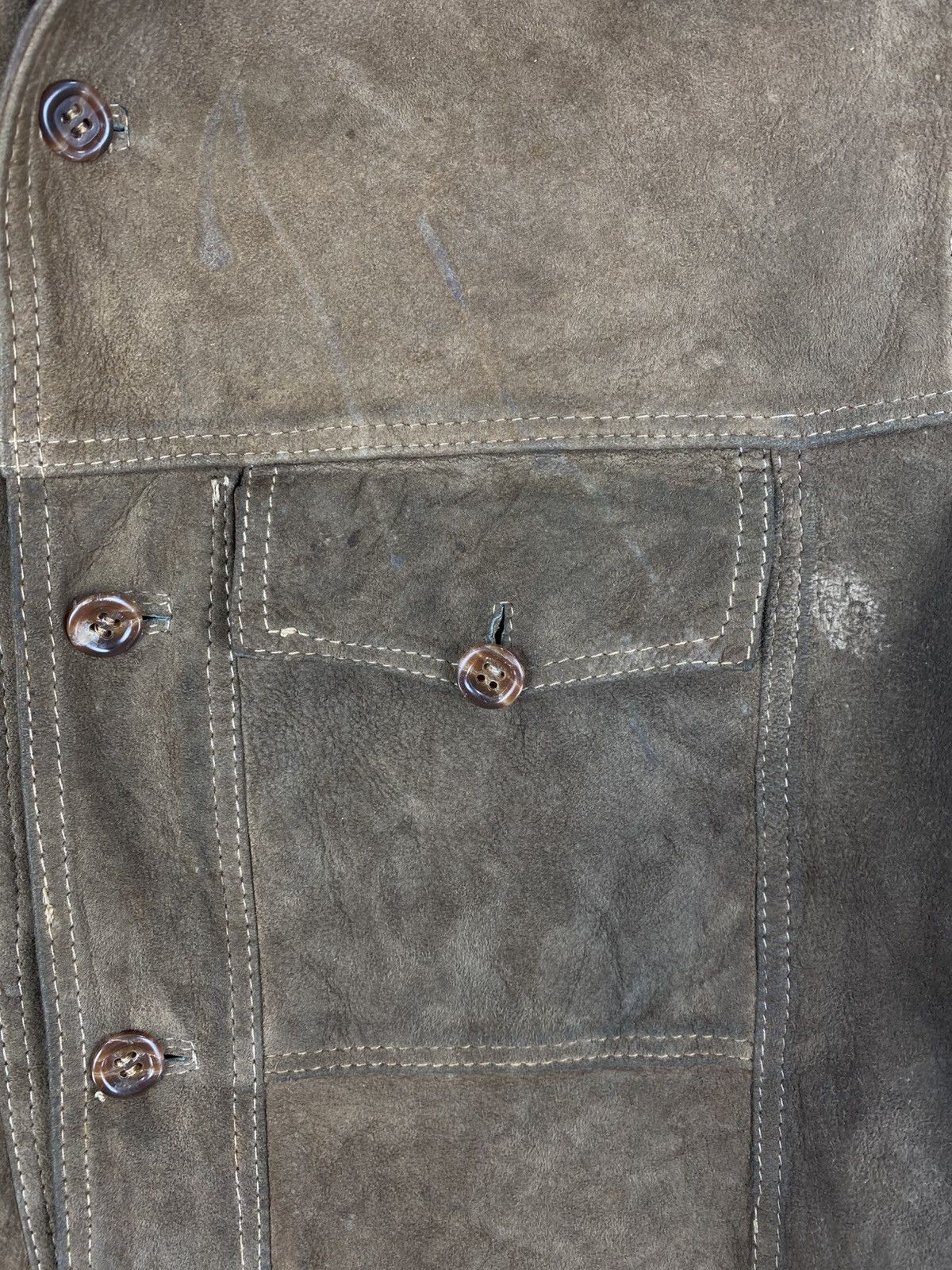 Japanese Brand Vintage 70’s Suede Leather Brown Jacket Button Up Size US XS / EU 42 / 0 - 8 Thumbnail