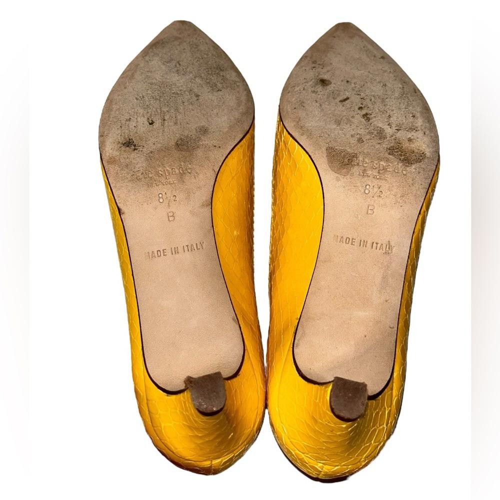 Designer kate spade l Rare Simon Yellow Snakeskin Heels 8.5 Size US 8.5 / IT 38.5 - 8 Thumbnail