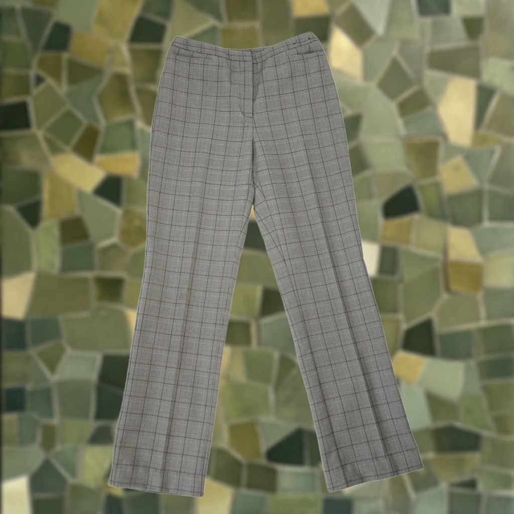 Vintage VINTAGE New York & Company Grey Plaid Straight Leg Pants 2 Women Workwear 90s Size 26" / US 2 / IT 38 - 1 Thumbnail