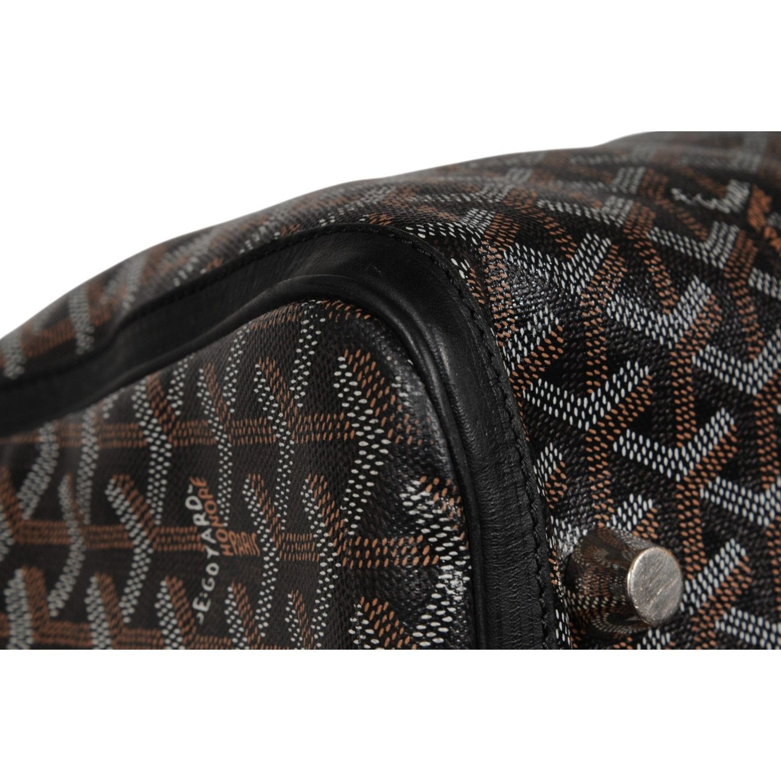 Goyard Croisiere 50 Black Leather Duffle Travel Carry On - 02656 Size ONE SIZE - 11 Thumbnail