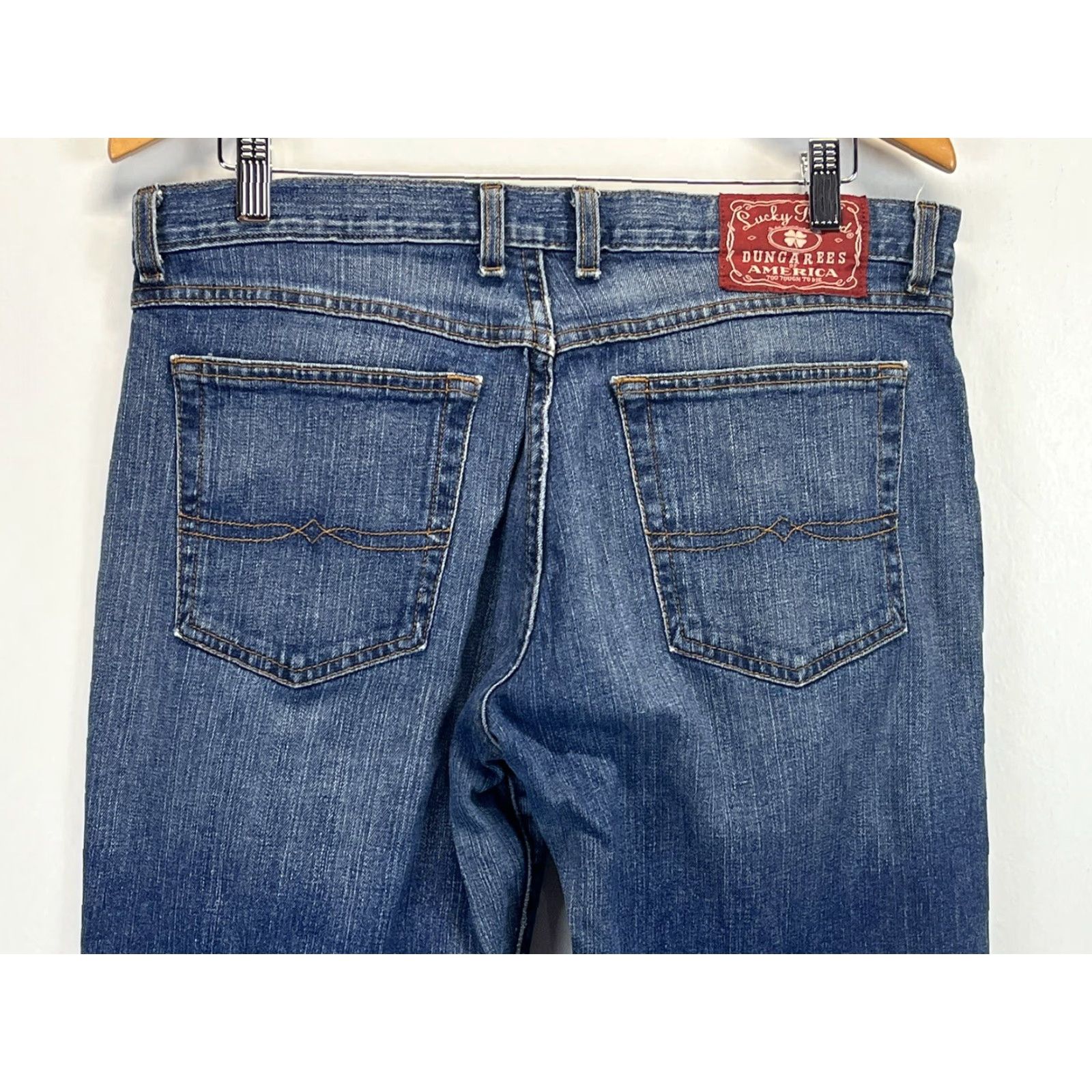 Lucky Brand VINTAGE Lucky Brand Jeans Dungarees Flared Blue Denim Mid Rise 14 32 Womens Jeans Size 36" / US 14 / IT 50 - 4 Thumbnail