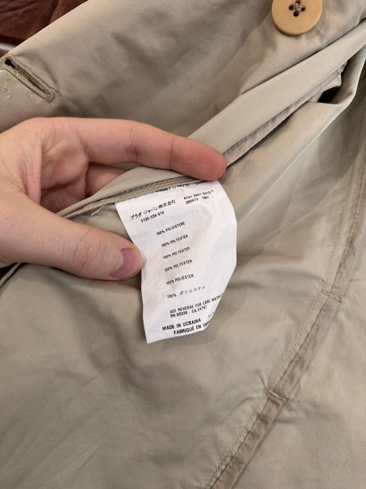 Prada Prada Women’s Double Breasted Coat 42IT Beige Black Tab Size M / US 6-8 / IT 42-44 - 10 Thumbnail
