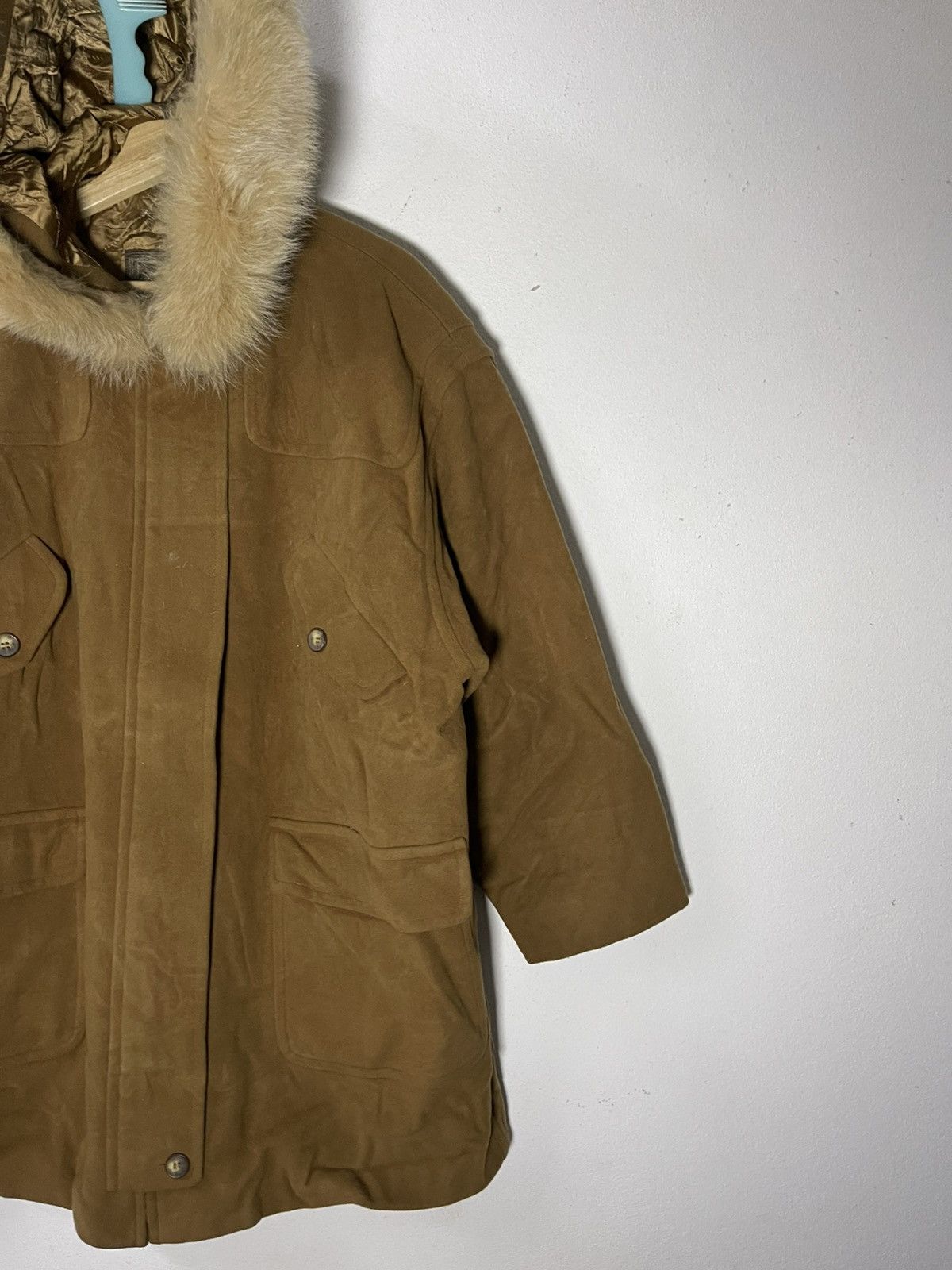 Vintage PENNY BLACK Wool Jacket fur-Trimmed Hood italy Size US XL / EU 56 / 4 - 3 Thumbnail