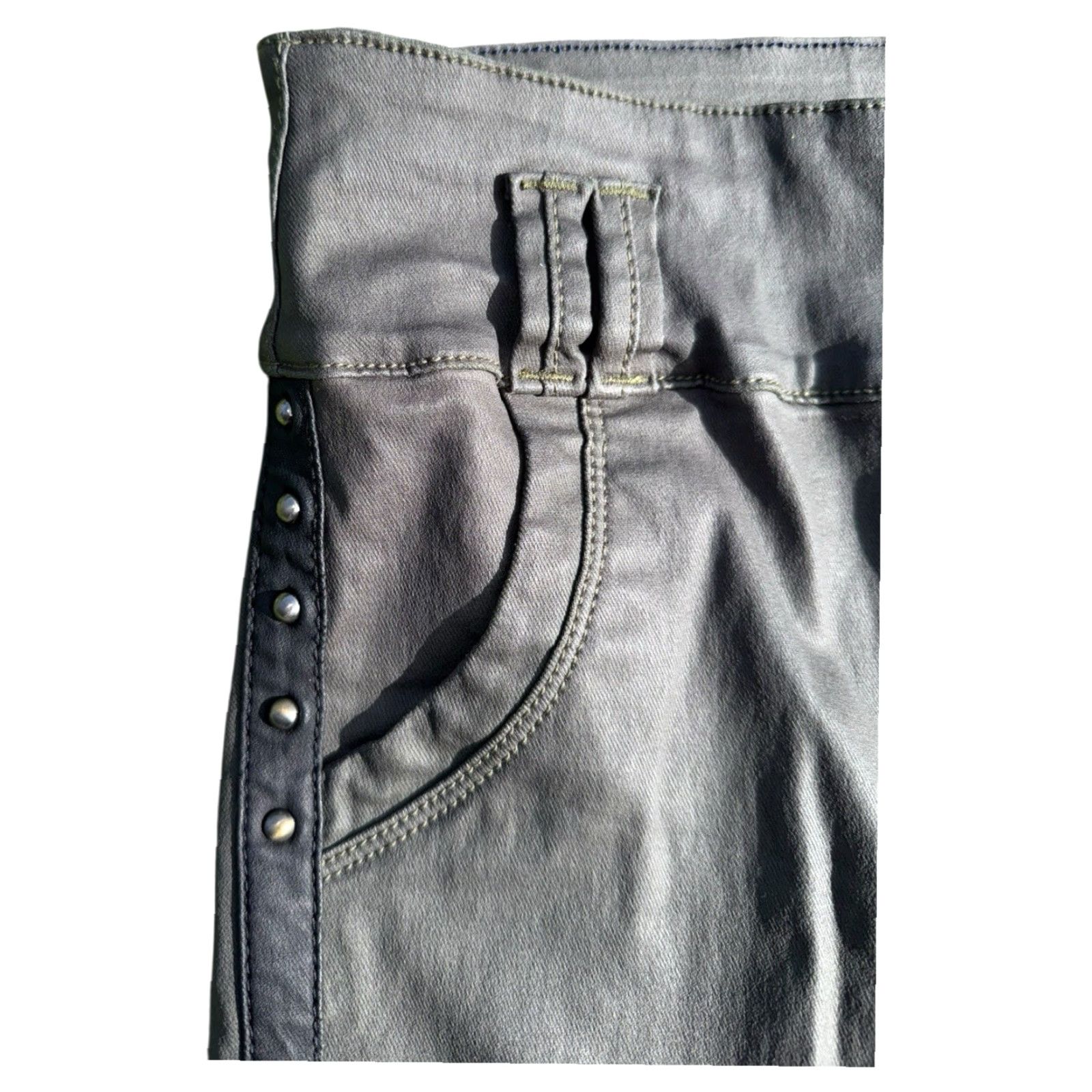 Olive NYE Womens Army Skinny Jeans 14 Olive Green Military Green Size 14 Regular Womens Jeans NYE Army Green Skinny Jeans 14 Size 26" / US 2 / IT 38 - 7 Thumbnail