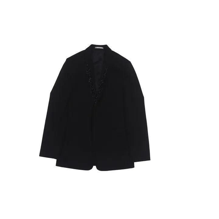 Dior Dior Black Wool Blazer with Sequin Collar 0079 Size L / US 10 / IT 46 - 1 Thumbnail
