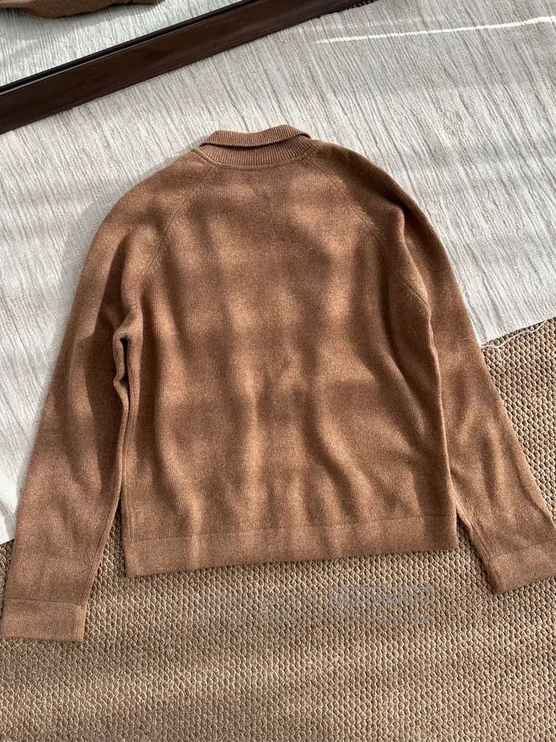 Hermes Hermes Vintage Cashmere Knit Long Sleeve Jacket - Caramel Size L / US 10 / IT 46 - 5 Thumbnail