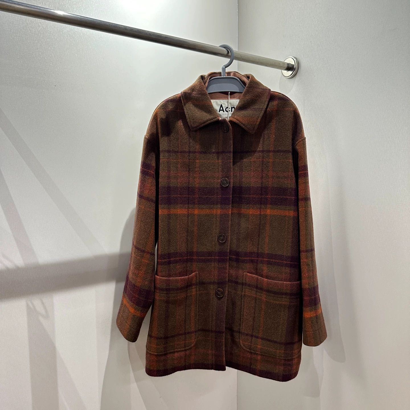 Acne Studios Acne Studios may696 Check Wool Lapel Coat Women's Size XS / US 0-2 / IT 36-38 - 1 Thumbnail