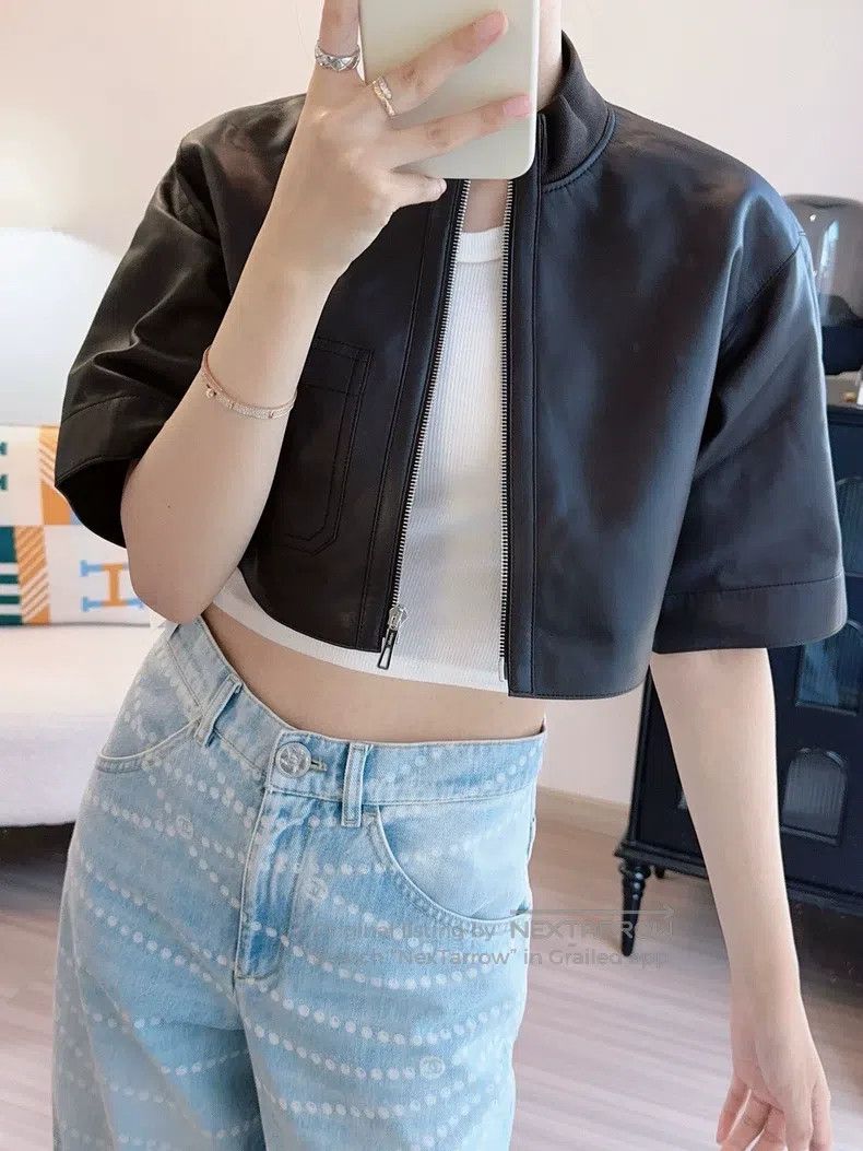 Hermes Hermes Coffee brown shorts leather jacket Size XXS / US 00 / IT 34 - 6 Thumbnail