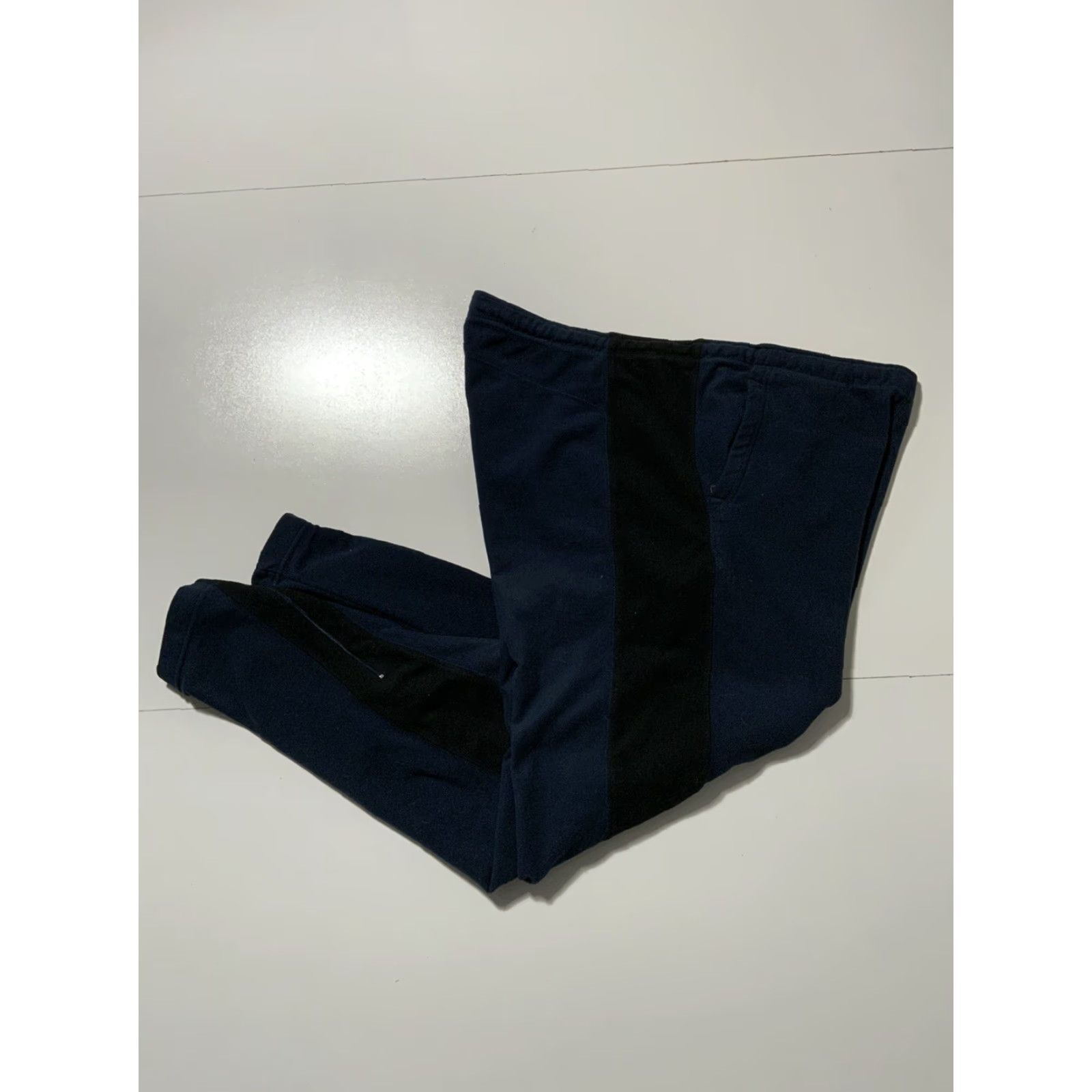 Nike VINTAGE Nike Sportswear Fleece Sweatpants Blues/Black Outdoor Track Sz. L Mens Size US 33 - 2 Thumbnail