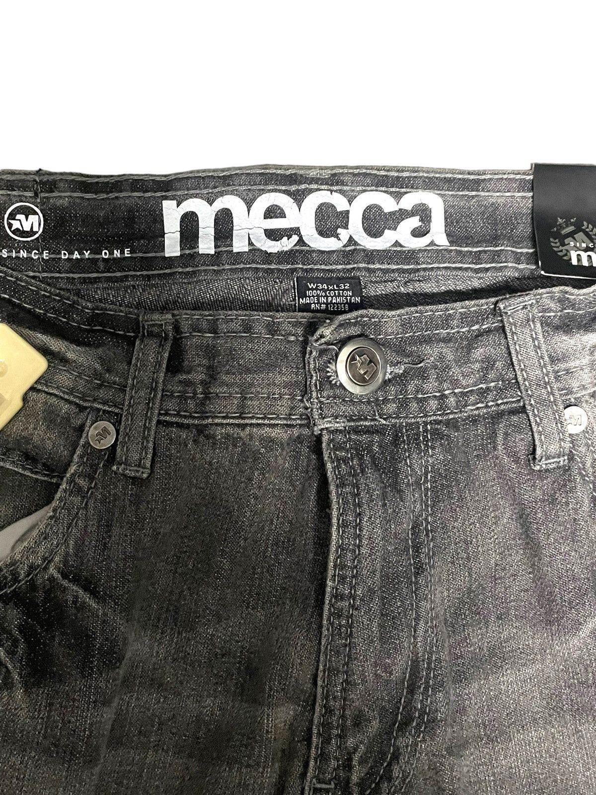 JNCO × Mecca × Vintage NWT Mecca Charcoal Wash Denim Jeans Size US 34 / EU 50 - 4 Thumbnail