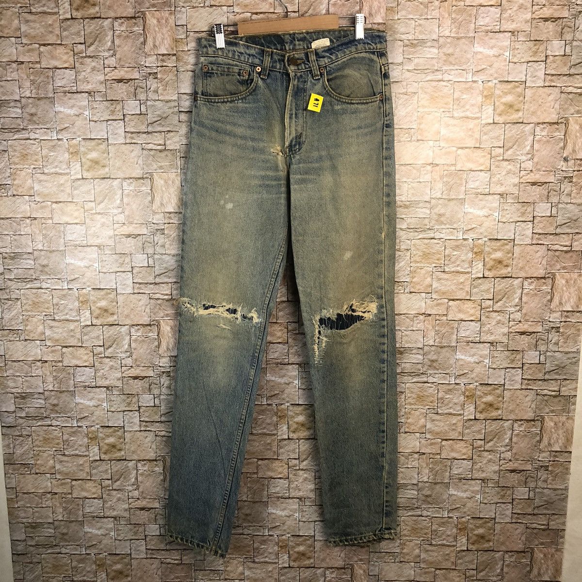 Levi's 512 Levis faded Blue ripped Distressed Denim Pants #A71 Size US 31 - 1 Thumbnail