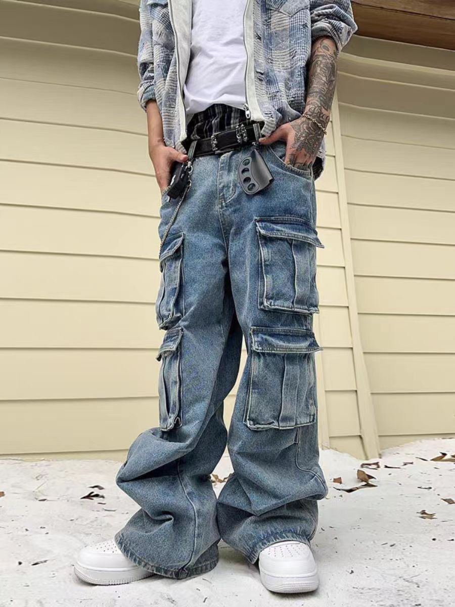 Japanese Brand × Jean Vintage Multi-Pocket Heavyweight Work Street Jeans Size US 32 / EU 48 - 4 Thumbnail