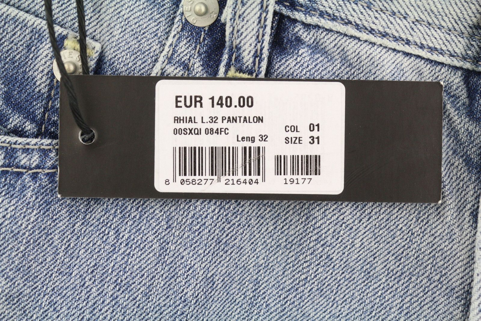 Diesel RHIAL 084FC W31/L32 Blue Faded Slim Cropped Jeans 89060 Size US 31 - 7 Thumbnail