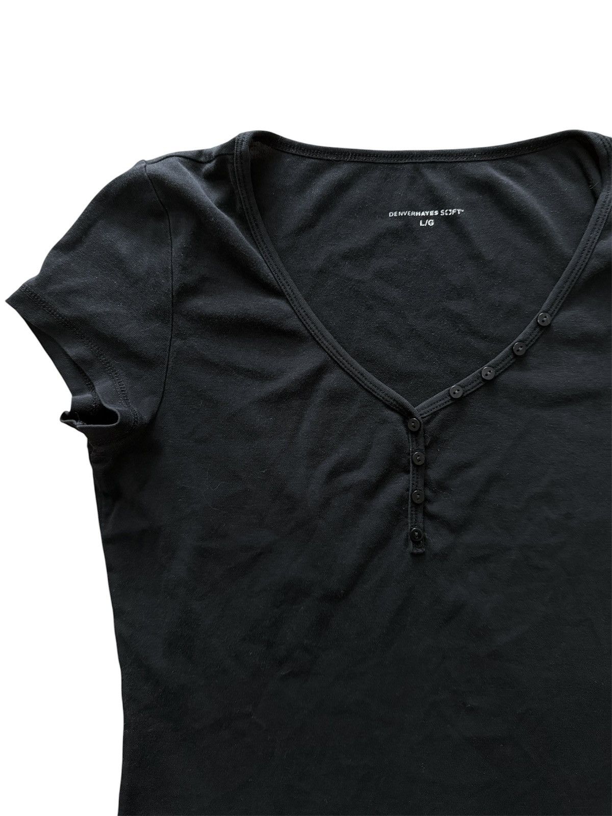 Other Minimal Black Henley Top Size L / US 10 / IT 46 - 2 Thumbnail