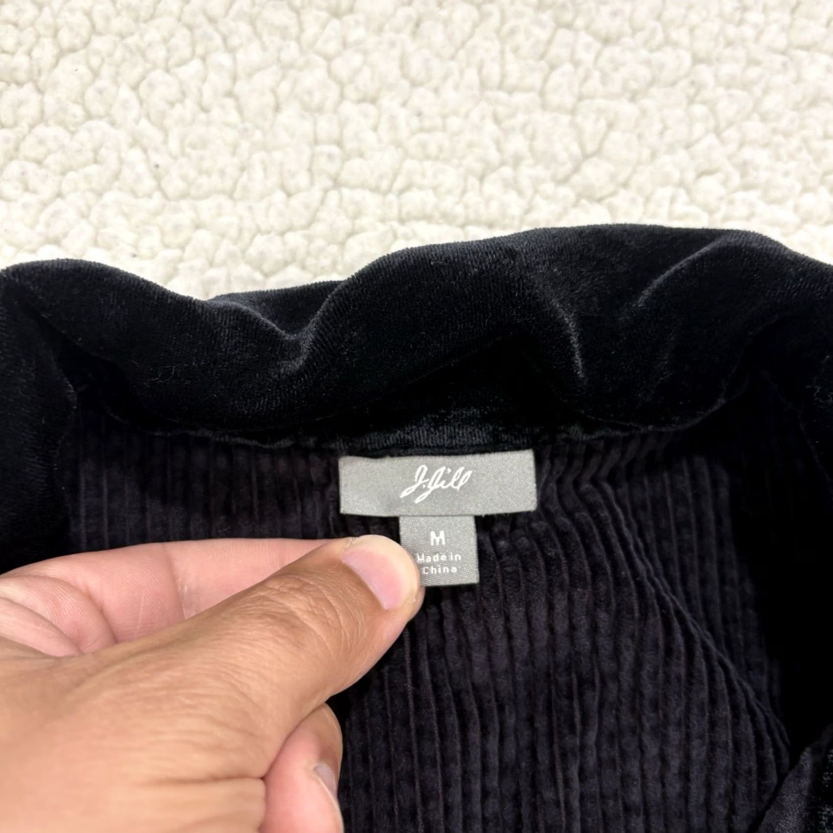 J. Jill J. Jill Black Corduroy Fuzzy Velvet Collar Long Sleeve Womens Jacket Size M Size M / US 6-8 / IT 42-44 - 2 Thumbnail