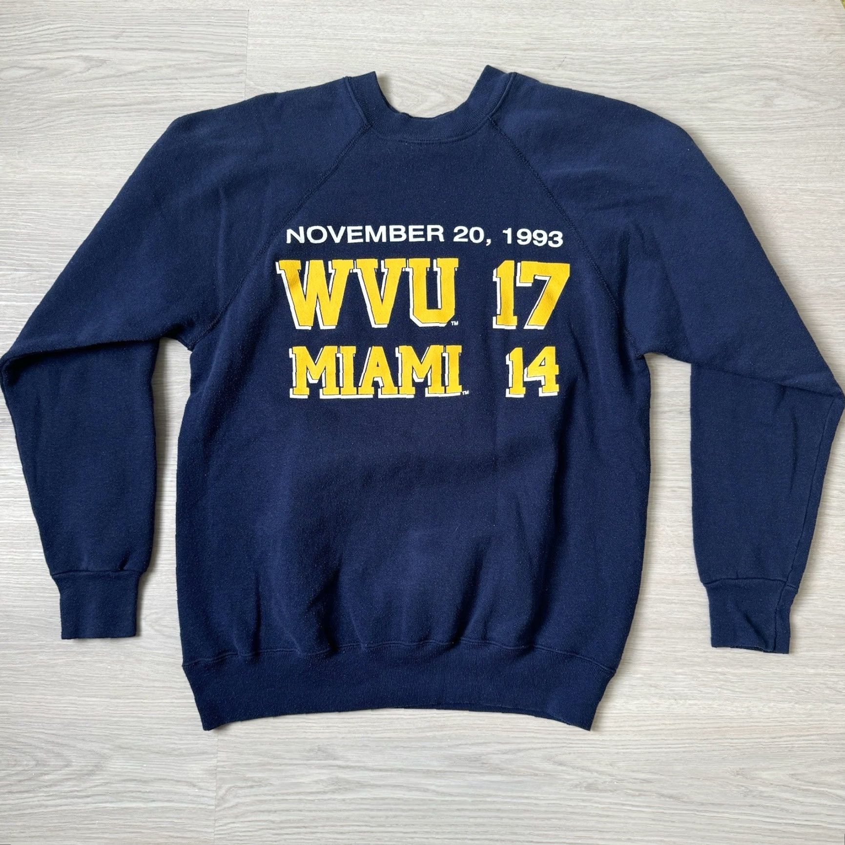 Tultex VINTAGE Mountaineers Sweatshirt Crewneck M West Virginia Uni Tultex Blue Medium Mens Size US M / EU 48-50 / 2 - 3 Thumbnail