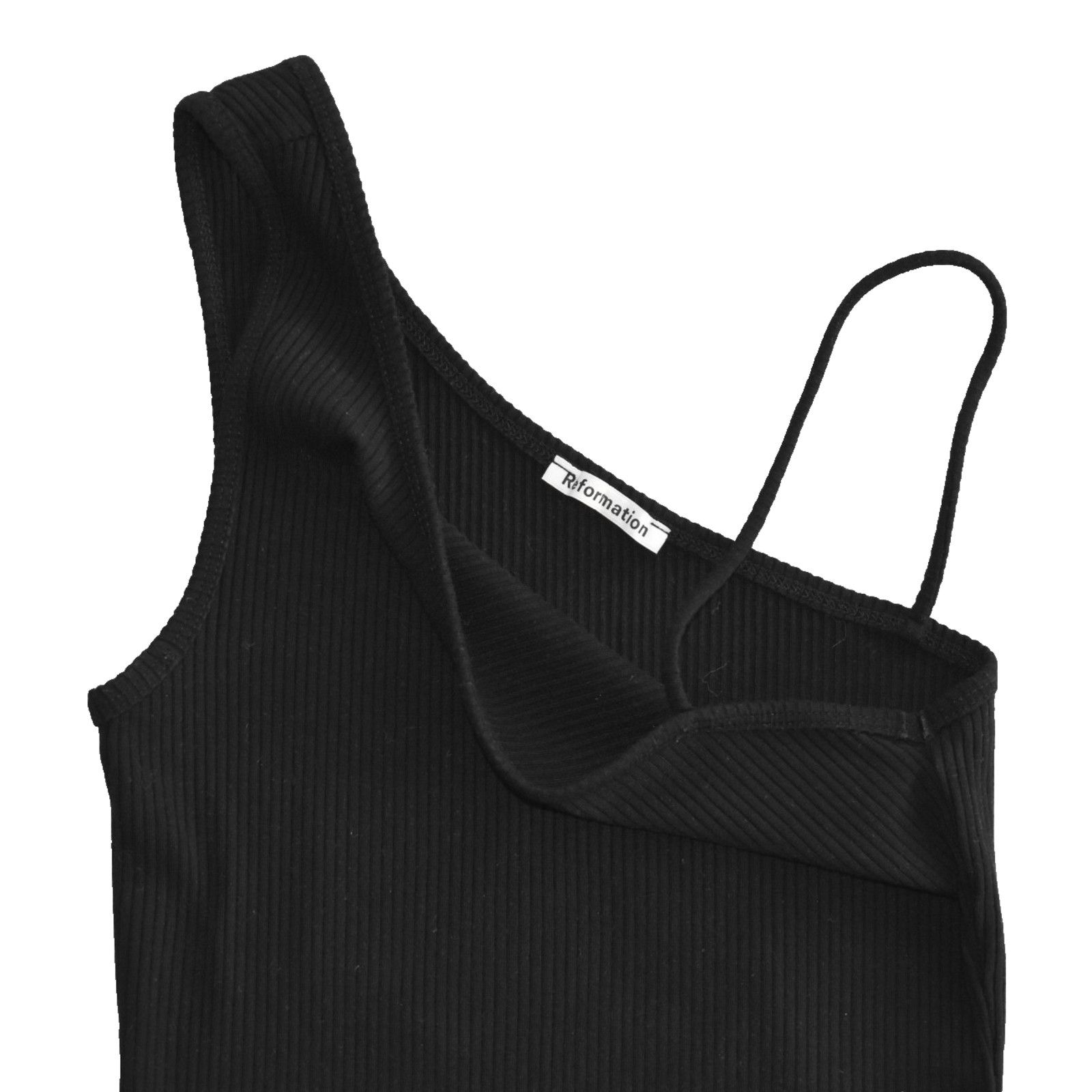 Reformation REFORMATION Ribbed Knit One Shoulder Sleeveless Tank Top S Size S / US 4 / IT 40 - 6 Thumbnail