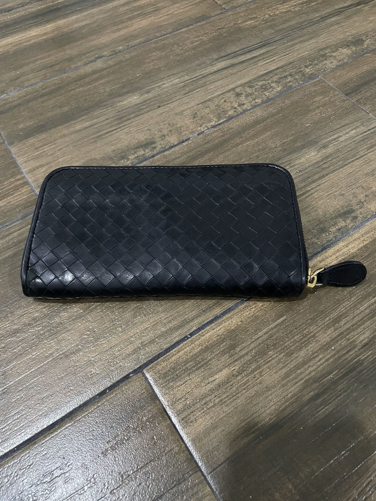 Bottega Veneta Bottega Veneta Black Intrecciato Leather Zip Wallet Size ONE SIZE - 1 Thumbnail