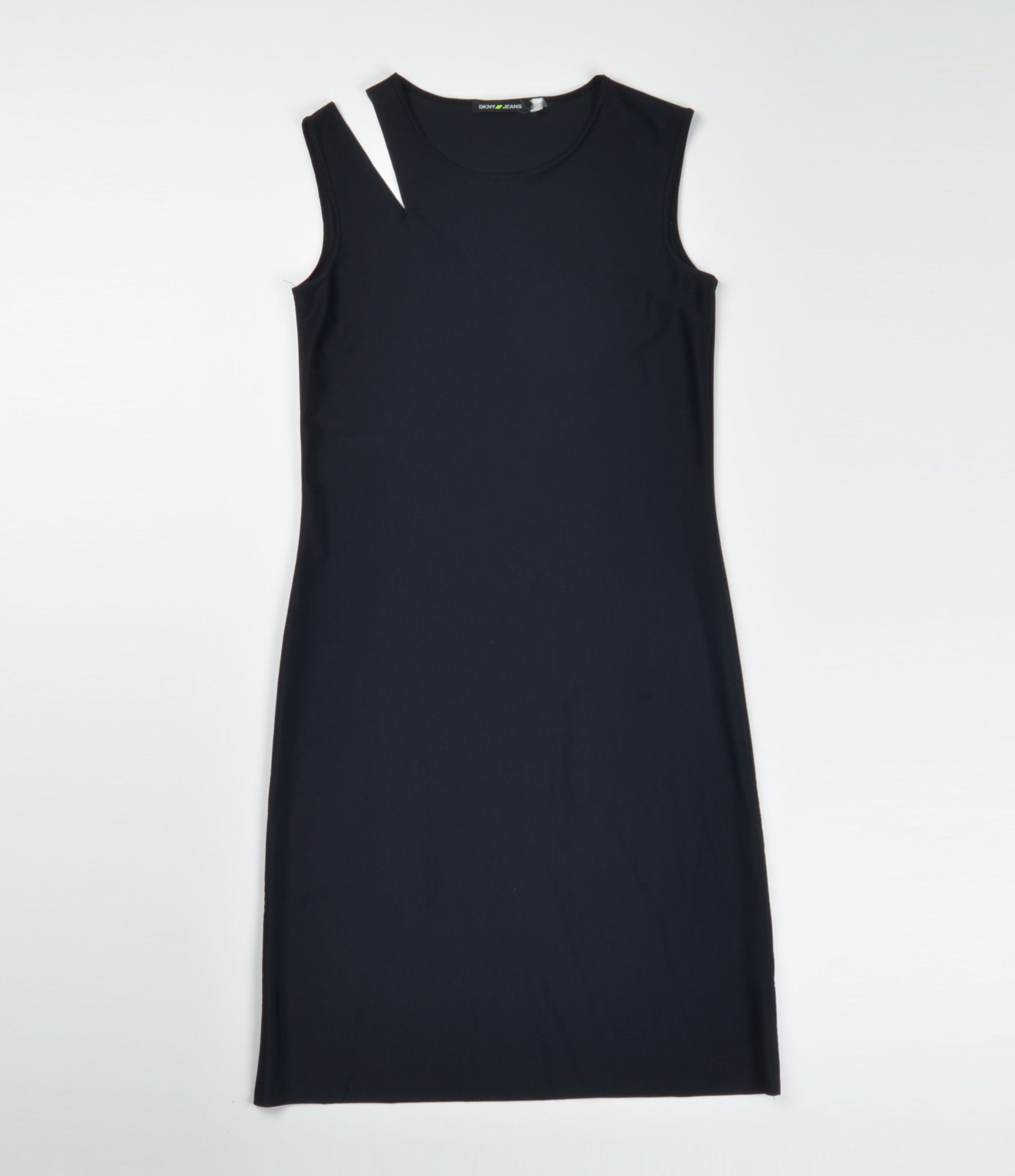 Donna Karan Vintage DKNY 90's Minimal Sleeveless Asymmetric Strap Dress Size S / US 4 / IT 40 - 4 Thumbnail